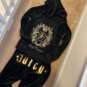 Black velour Juicy Couture tracksuit